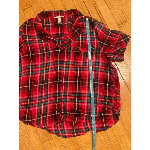 Victorias Secret Red Flannel Pajama Set Holiday Cozy Womens Size Large - Picture 4 of 9